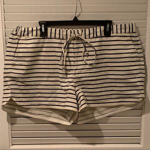 J. Crew Navy Striped Linen Shorts